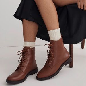 New Madewell Evelyn Lace-Up Ankle Boots 8.5